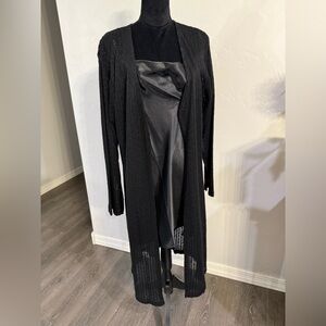 Vintage W/Tags Susan Lucci Black Rhinestone Strap Mini Dress with Cardigan. 2XL